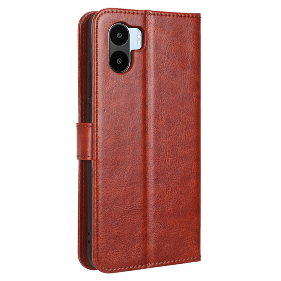 Etui z klapką do Xiaomi Redmi A1 4G / A2 4G, Crazy Horse Wallet, brązowe