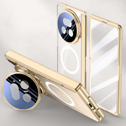 Etui do Honor Magic V5 5G, Dual Glass, do Magsafe, złote