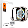 Szkło Hartowane SPIGEN GLAS.TR SLIM PRO do Apple Watch Ultra 1/2/3 49mm, z ramką, Tytanowe / Szare