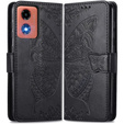 Etui z klapką do Motorola Moto E14, Butterfly, czarne