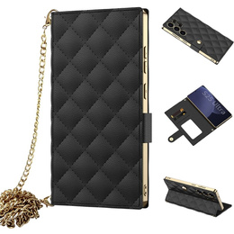 Etui z klapką do Samsung Galaxy S25 Ultra, GKK Mirror Wallet, czarne