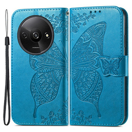 Etui z klapką do Xiaomi Redmi A3, Butterfly, niebieskie