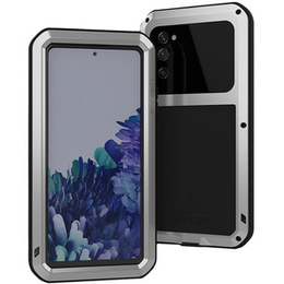 Etui Love Mei do Samsung Galaxy S20 FE 4G/5G, pancerne ze szkłem, srebrne