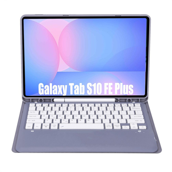 Etui z Klawiaturą Bluetooth do Samsung Galaxy Tab S10 FE+ X620 / X626B - fioletowe