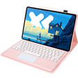 Etui z klawiaturą Bluetooth i touchpadem do Lenovo Idea Tab Pro – różowe