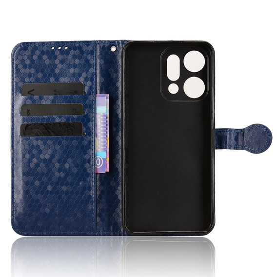 Etui z klapką do Oppo Reno 14, Wallet Rhombus, niebieskie