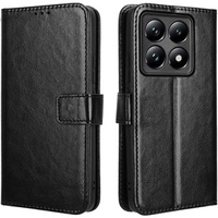 Etui z klapką do Xiaomi 14T, Crazy Horse Wallet, czarne