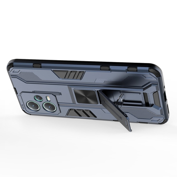 Etui do Xiaomi Redmi Note 12 5G / POCO X5 5G, pancerne z podstawką i ochroną aparatu, niebieskie