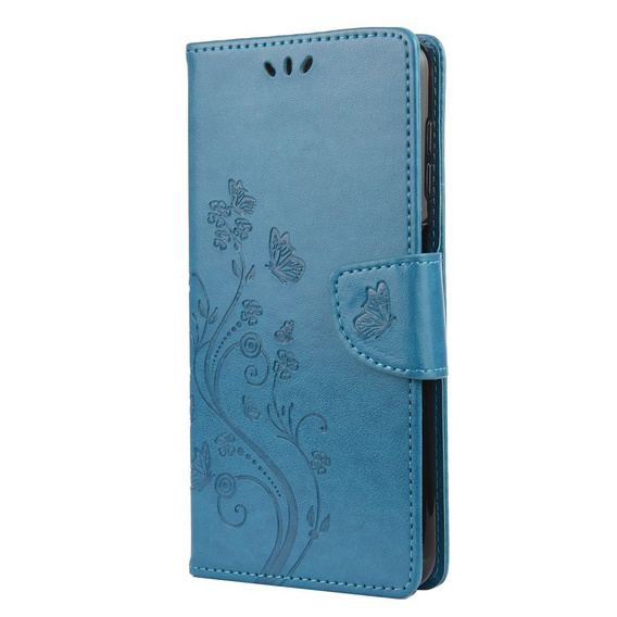 Etui z klapką do Samsung Galaxy A12 / M12 / A12 2021, Butterfly, niebieskie