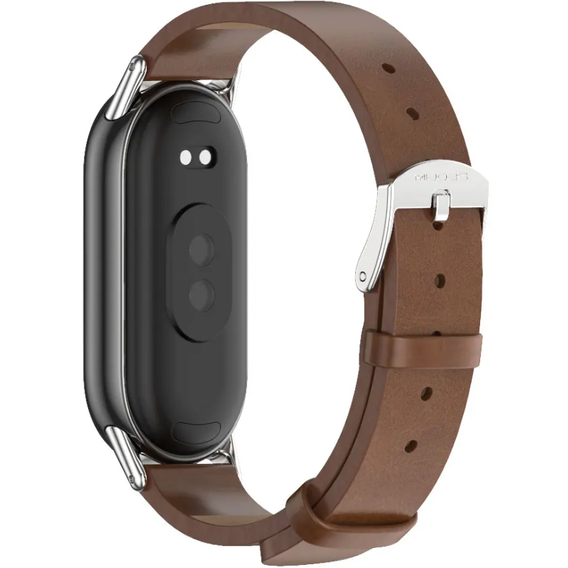 Pasek Skórzany do Xiaomi Smart Band 10 / 9 / 8, Brązowy