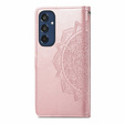 Etui z klapką do Samsung Galaxy M35, Mandala, różowe rose gold