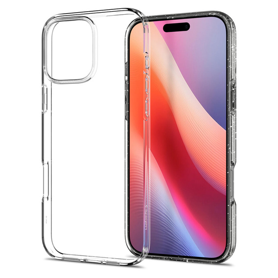 Etui Spigen do iPhone 16 Pro, Liquid Crystal, przezroczyste / brokatowe + Szkło Hartowane 9H