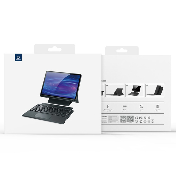 Etui z klawiaturą do iPad Air 13" 2025/2024 (7/6 gen.) / Pro 12.9" 2022/2021/2020 (6/5/4 gen.), Dux Ducis DK Series, czarne