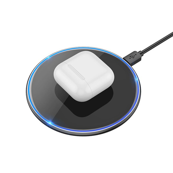 Ładowarka indukcyjna Hoco CW6 PRO 2A 15W z podświetleniem - czarna