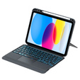 Etui z klawiaturą Bluetooth i touchpadem do iPad 11" 2025 A16 (11 gen.) / iPad 10.9" 2022 (10 gen.) – czarne