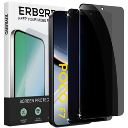 2x Szkło Prywatyzujące do Xiaomi Poco F7, ERBORD Anti-Spy Hartowane