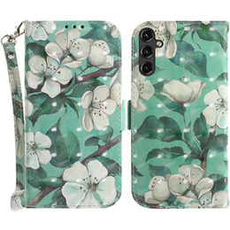 Etui z klapką do Samsung Galaxy A14 4G/5G, Wallet, Flowers białe
