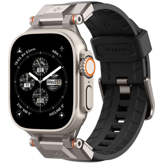 Pasek SPIGEN do Apple Watch 1/2/3/4/5/6/7/8/9/SE/Ultra/Ultra 2 42/44/45/49MM, Durapro Armor PU, Czarny