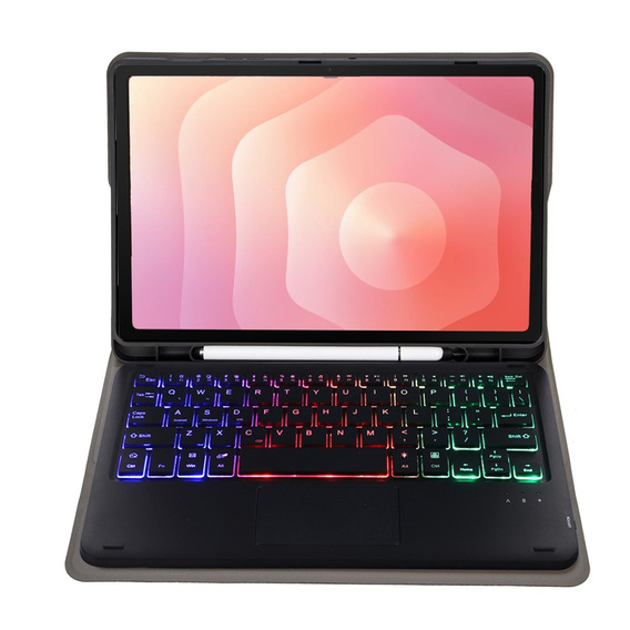 Etui z podświetlaną klawiaturą Bluetooth i touchpadem do Samsung Galaxy Tab S11 – czarne