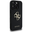 Etui GUESS do iPhone 16 Pro, Grained Big 4G and Classic Logo, czarne