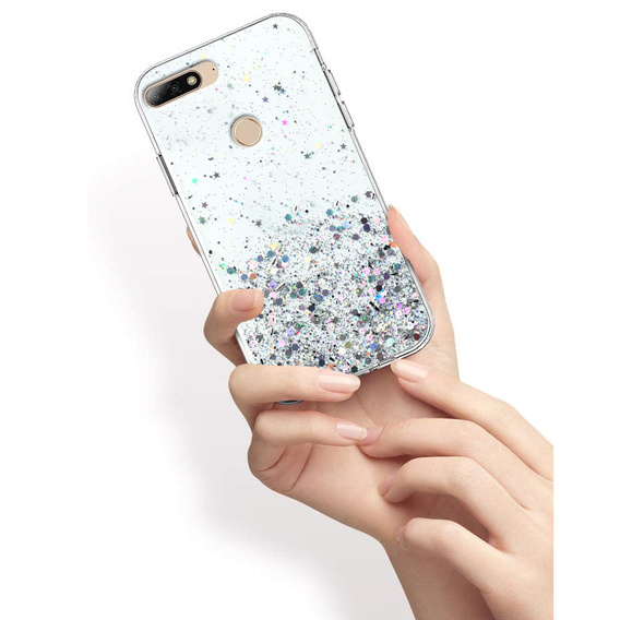 Etui do Huawei Y7 2018/Enjoy 8, Glittery, przezroczyste