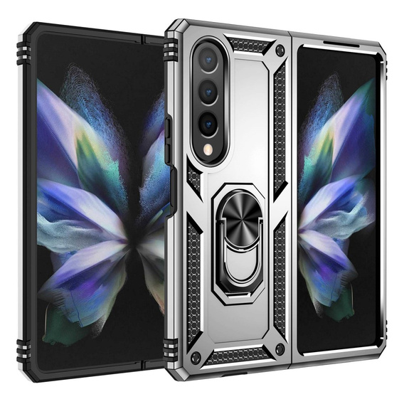 Etui pancerne do Samsung Galaxy Z Fold 4 5G, Nox Case Ring, srebrne