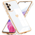 Etui do Samsung Galaxy A55 5G, Electro heart, białe + Szkło Full Glue Ceramic