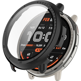 2w1 Etui + Szkło Hartowane do Amazfit Active 2, Czarne