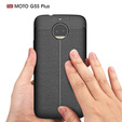 Czarne Etui Football Grain TPU Case Motorola Moto G5S Plus