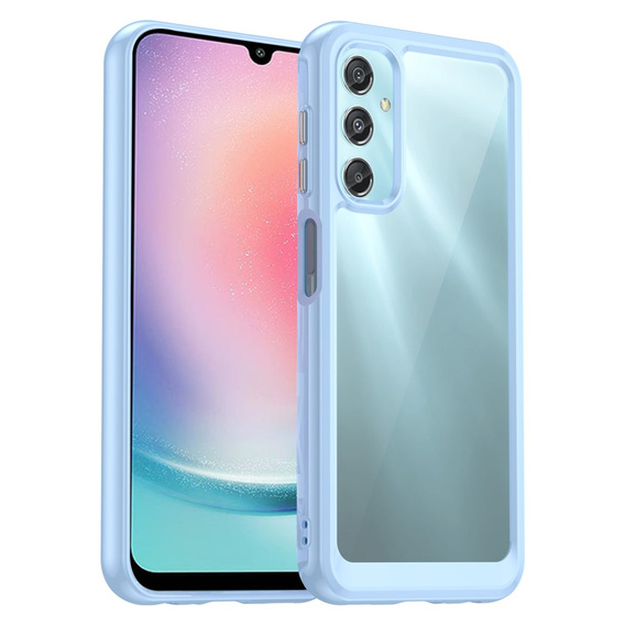 Etui do Samsung Galaxy A25 5G, Fusion Hybrid, przezroczyste / niebieskie + szkło 9H