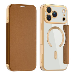 Etui z klapką do iPhone 17 Pro Max, RFID Wallet MagSafe z ochroną aparatu, brązowe