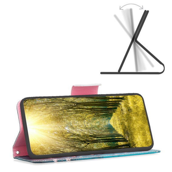 Etui z klapką do Infinix Hot 30, Wallet, Sakura niebieskie