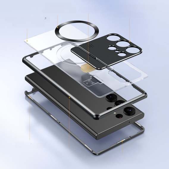 Etui Magnetyczne do Samsung Galaxy S23 Ultra 5G, Aroma Hybrid, czarne 
