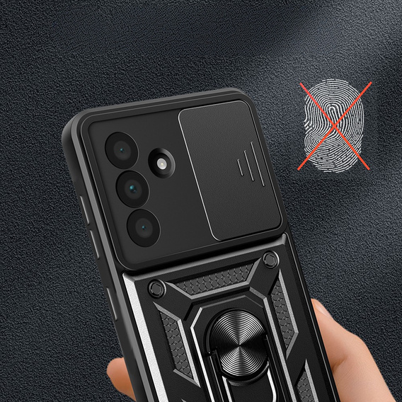 Etui pancerne do Samsung Galaxy A36 5G, CamShield Slide, czarne + Szkło Hartowane 9H