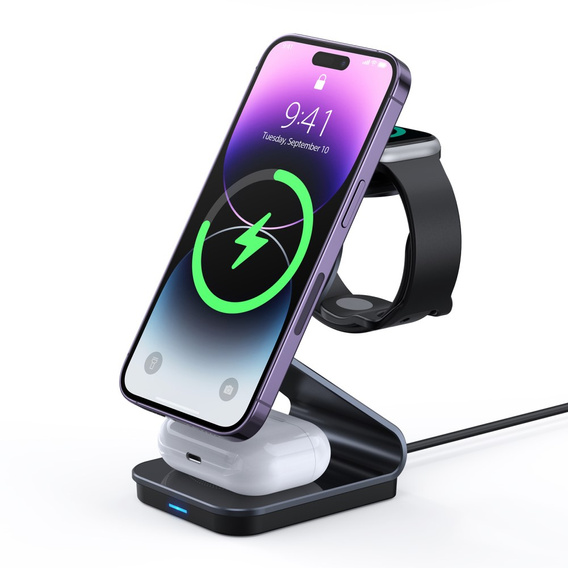 ERBORD Station 3w1 – magnetyczna ładowarka z MagSafe do iPhone, Apple Watch i AirPods