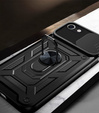 Etui pancerne do iPhone 16E, CamShield Slide, czarne + Szkło Hartowane 9H