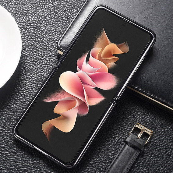 Etui Litchi Leather do Samsung Galaxy Z Flip 4, Black