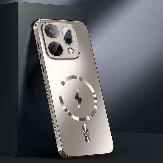 Etui do Oppo Reno 14, do MagSafe, z ochroną aparatu, złote