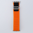 Pasek Nylonowy do Apple Watch 1/2/3/4/5/6/7/8/9/10/11/SE Ultra 1/2/3 42/44/45/46/49mm, Pomarańczowy / Czarny