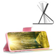 Etui z klapką do Motorola Moto G54 5G, Wallet, Feather niebieskie / żółte
