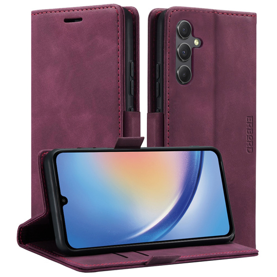 Etui do Samsung Galaxy A35 5G, ERBORD Vintage, portfel z klapką, czerwone