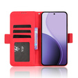 Etui z klapką do Oppo Reno 14, Card Slot, czerwone