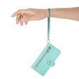 Etui z klapką do Oppo Reno 13F 5G, Wallet Zipper Pocket, miętowe