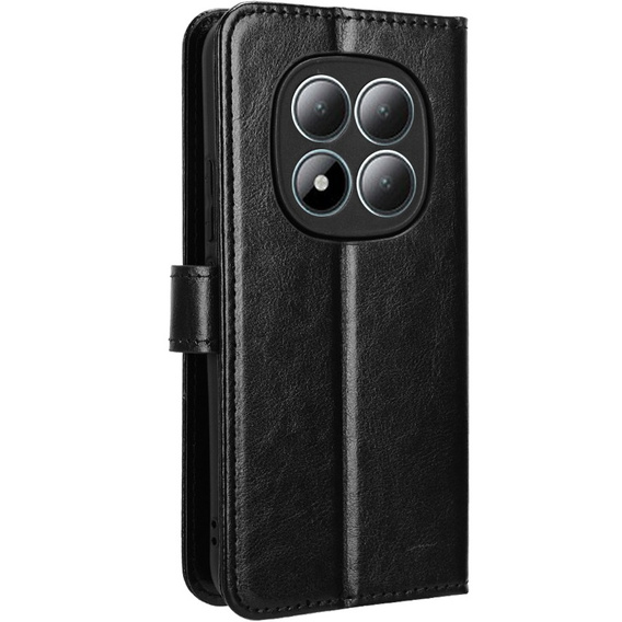 Etui z klapką do Xiaomi Redmi Note 15 Pro Plus 5G, Crazy Horse Wallet, czarne