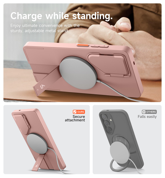 Etui do Samsung Galaxy S25 Ultra, Suritch Shockproof, do MagSafe, różowe