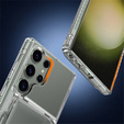 Etui do Samsung Galaxy S23 Ultra, Card Holder Kickstand, przezroczyste / czarne