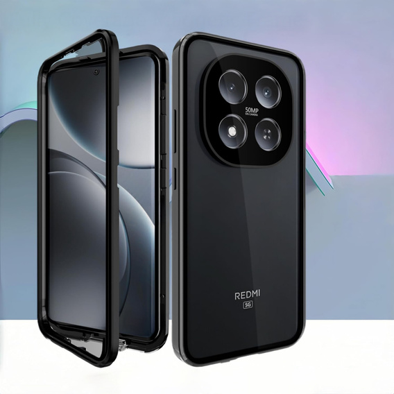 Etui do Xiaomi Redmi Note 15 5G / Poco M8 5G, Magnetic Dual Glass, czarne