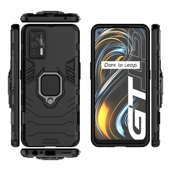 Etui do Realme GT 5G, Kickstand Ring, czarne
