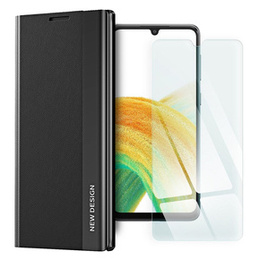 Zestaw Etui Side Magnetic do Samsung Galaxy A33 5G, Czarne + szkło