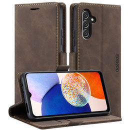 Etui do Samsung Galaxy A14 4G/5G, ERBORD Vintage portfel z klapką, kawowe